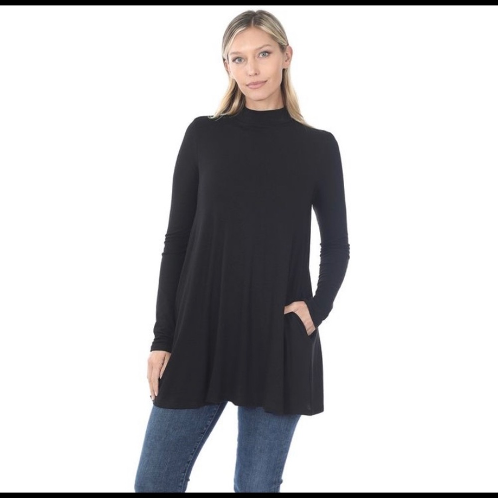 Mock Neck with Pockets